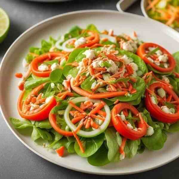 Салат овощной с крабовыми палочками
